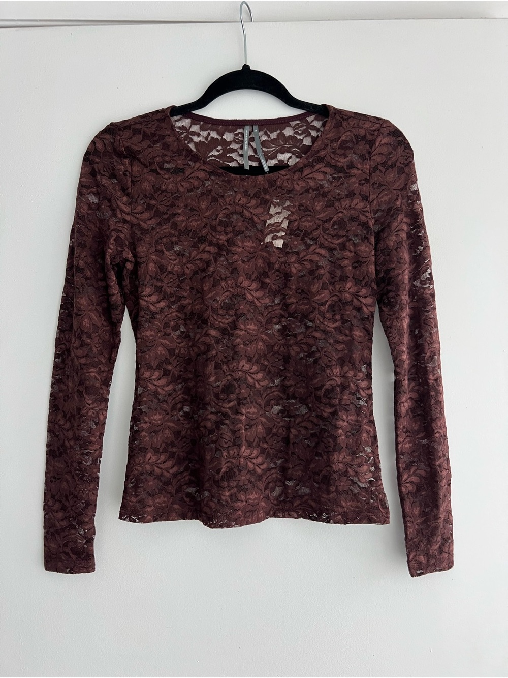 Anthropologie Women's Lace Long-Sleeve Top - Brown - Picture 4 of 6